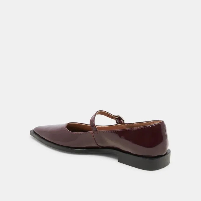 Dolce Vita Largo Flats Cranberry Patent Leather Women Flats and Loafers