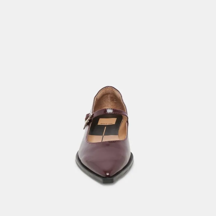 Dolce Vita Largo Flats Cranberry Patent Leather Women Flats and Loafers