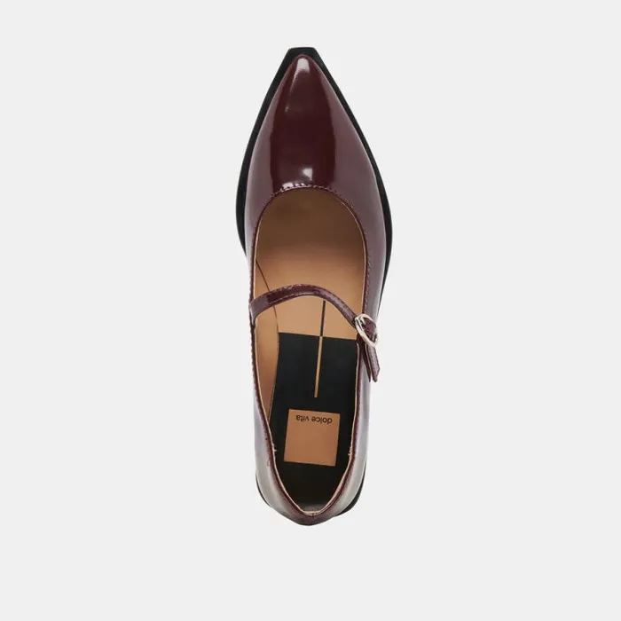 Dolce Vita Largo Flats Cranberry Patent Leather Women Flats and Loafers