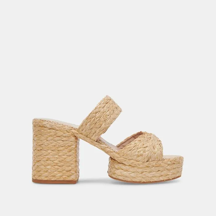 Dolce Vita Latoya Heels Lt Natural Raffia Women Heels