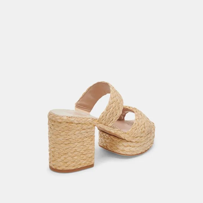 Dolce Vita Latoya Heels Lt Natural Raffia Women Heels