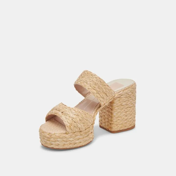 Dolce Vita Latoya Heels Lt Natural Raffia Women Heels