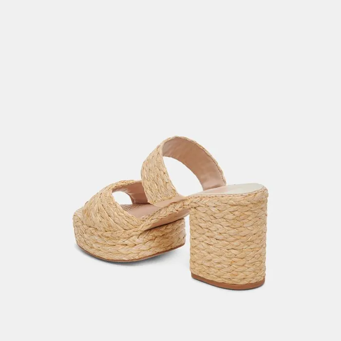 Dolce Vita Latoya Heels Lt Natural Raffia Women Heels