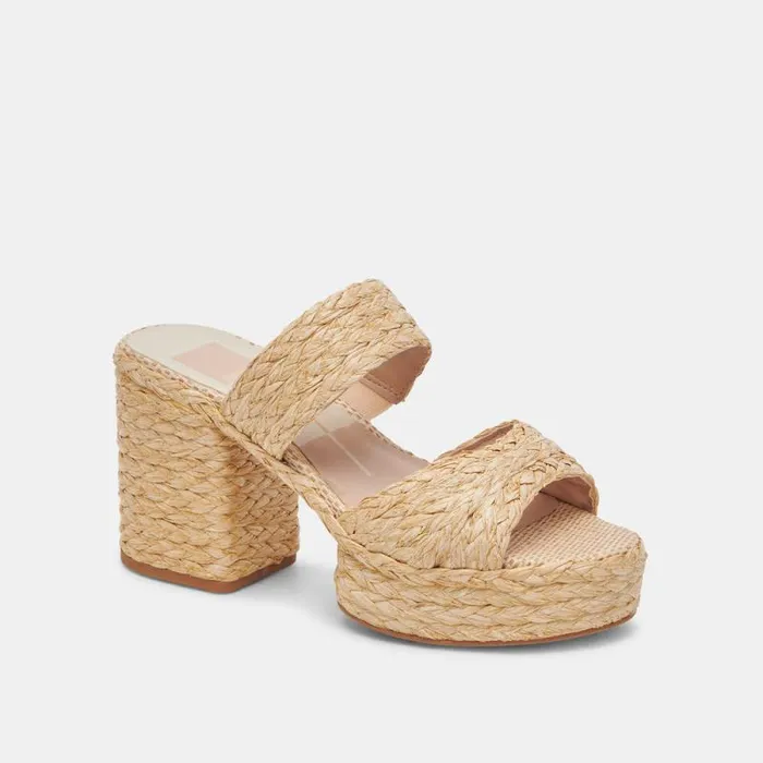 Dolce Vita Latoya Heels Lt Natural Raffia Women Heels