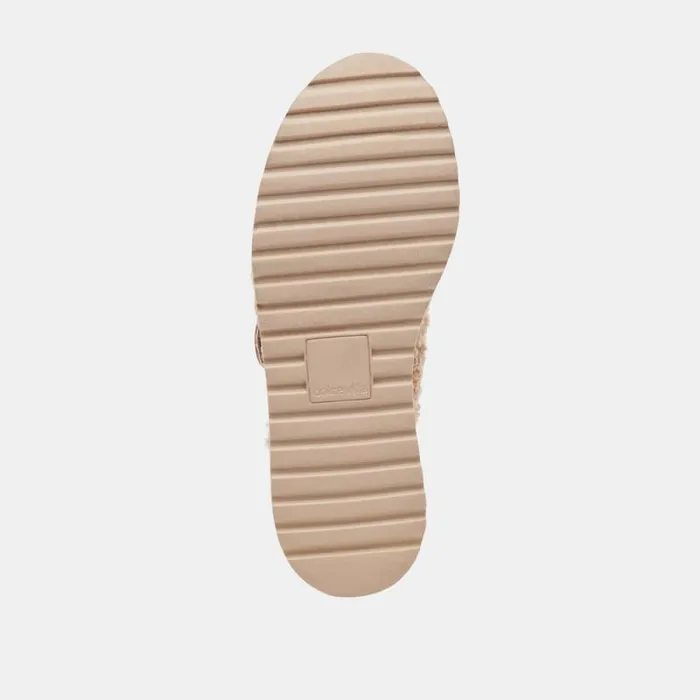 Dolce Vita Lelani Plush Flats Natural Plush Women Mules and Clogs