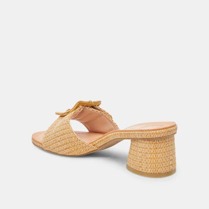 Dolce Vita Lucey Wide Heels Warm Natural Raffia Women Heels