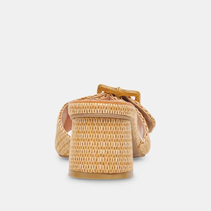 Dolce Vita Lucey Wide Heels Warm Natural Raffia Women Heels