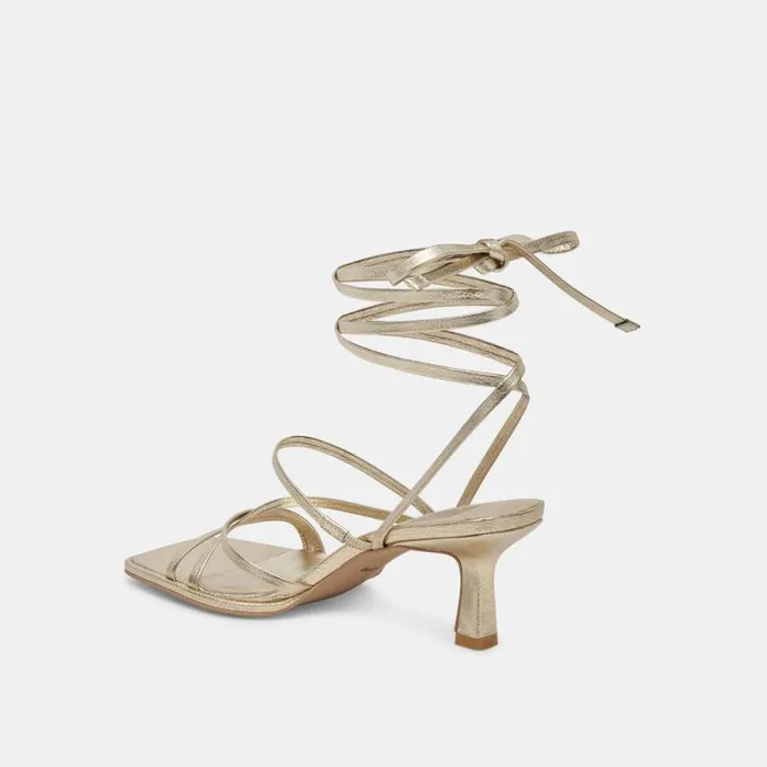 Dolce Vita Malabo Heels Platinum Metallic Leather Women Heels
