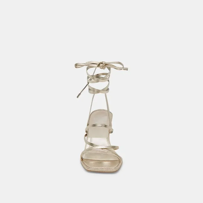 Dolce Vita Malabo Heels Platinum Metallic Leather Women Heels
