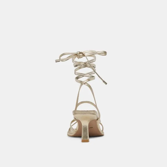 Dolce Vita Malabo Heels Platinum Metallic Leather Women Heels
