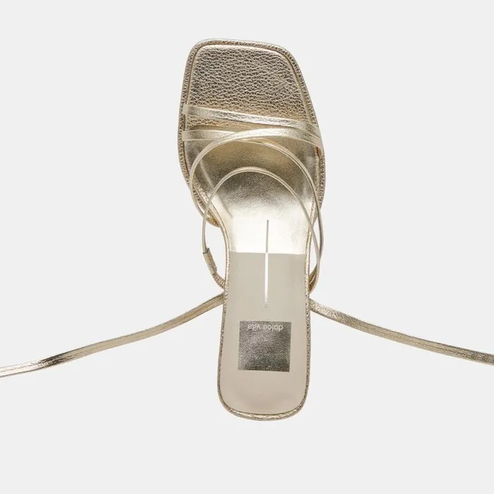 Dolce Vita Malabo Heels Platinum Metallic Leather Women Heels