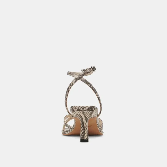Dolce Vita Manji Heels Black White Embossed Snake Women Heels