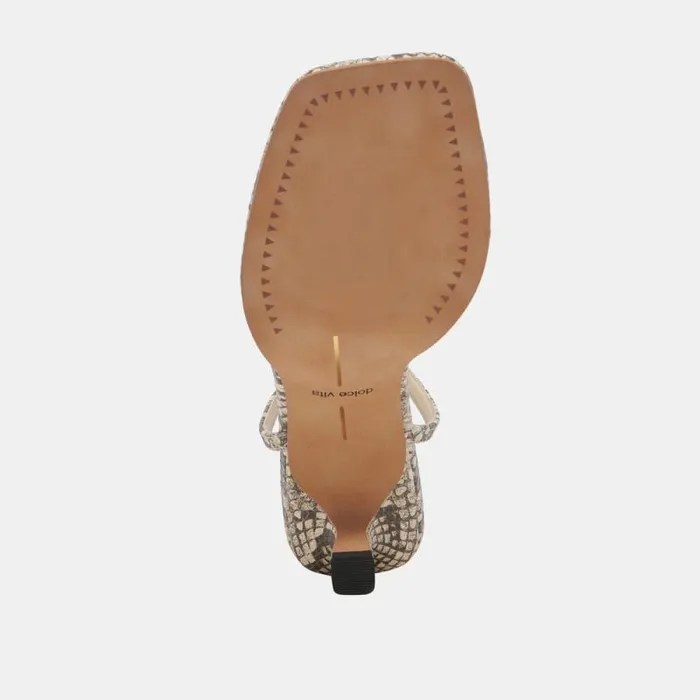 Dolce Vita Manji Heels Black White Embossed Snake Women Heels