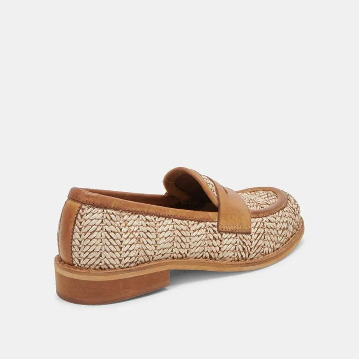 Dolce Vita Marina Loafers Brown Multi Raffia Women Flats and Loafers