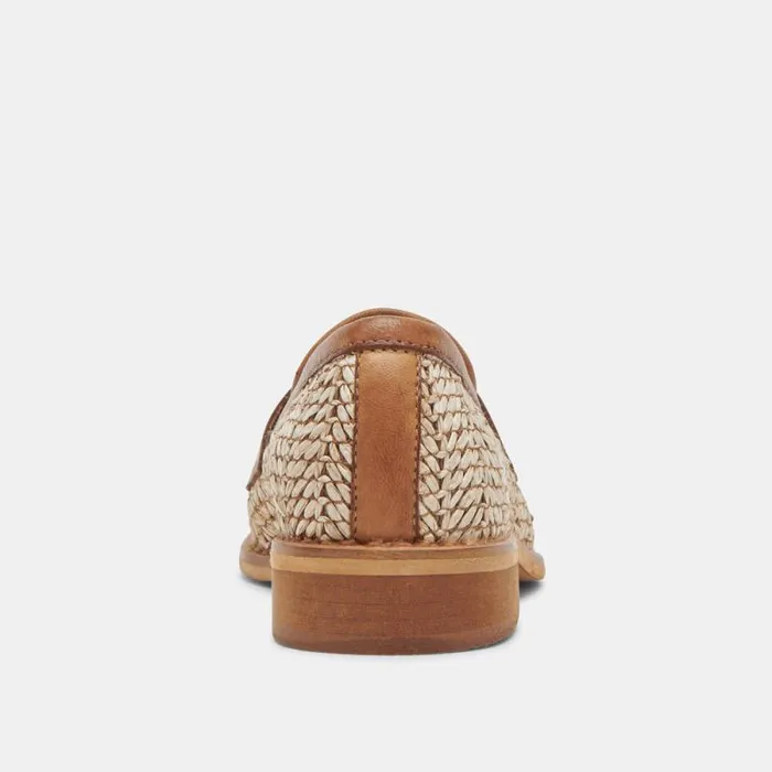 Dolce Vita Marina Loafers Brown Multi Raffia Women Flats and Loafers