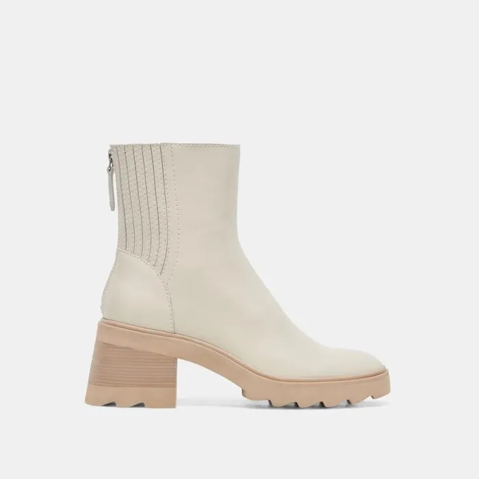 Dolce Vita Martey H2O Wide Boots Ivory Leather Women Boots and Booties