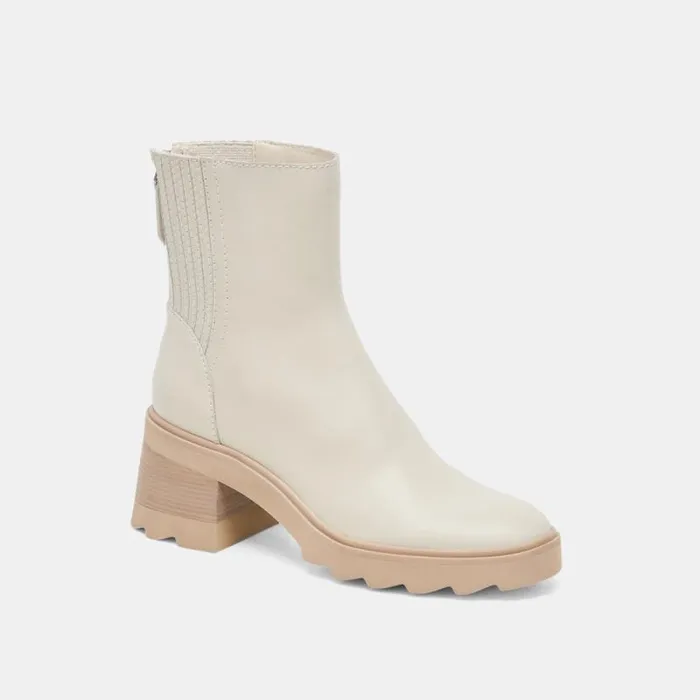 Dolce Vita Martey H2O Wide Boots Ivory Leather Women Boots and Booties