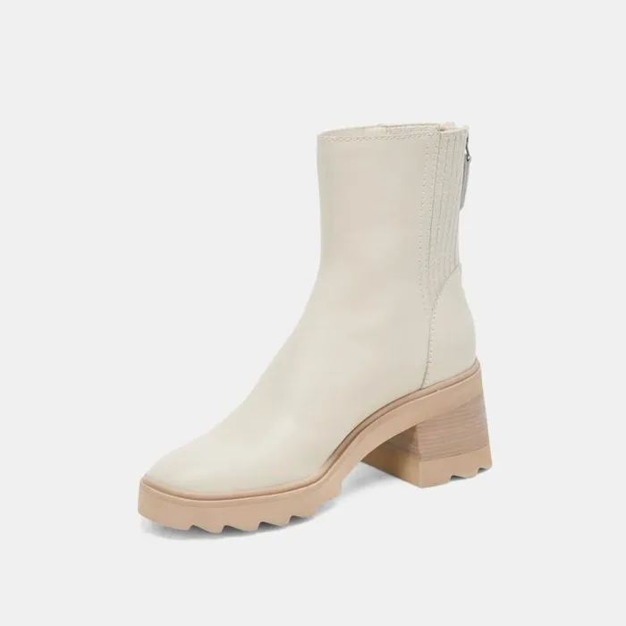Dolce Vita Martey H2O Wide Boots Ivory Leather Women Boots and Booties