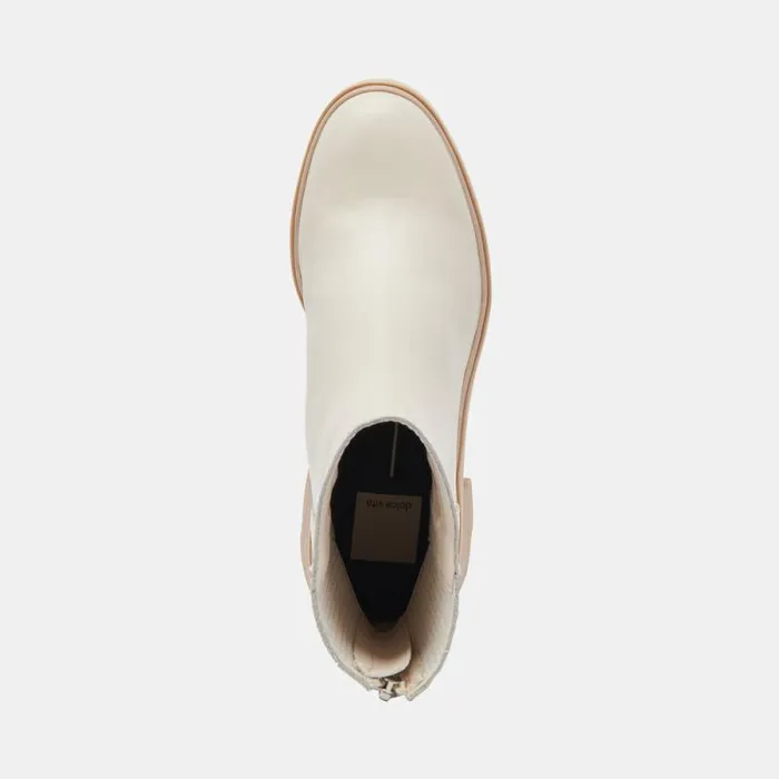 Dolce Vita Martey H2O Wide Boots Ivory Leather Women Boots and Booties