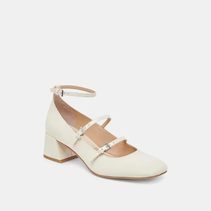 Dolce Vita Meadow Heels White Patent Leather Women Heels