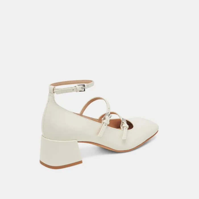 Dolce Vita Meadow Heels White Patent Leather Women Heels