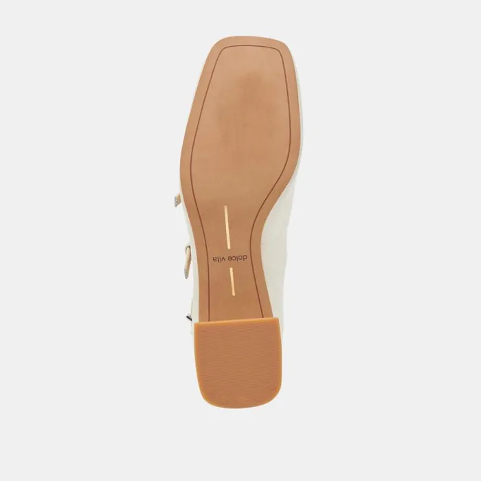 Dolce Vita Meadow Heels White Patent Leather Women Heels