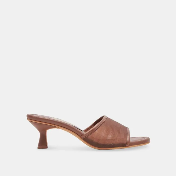 Dolce Vita Meeza Heels Espresso Mesh Women Sandals