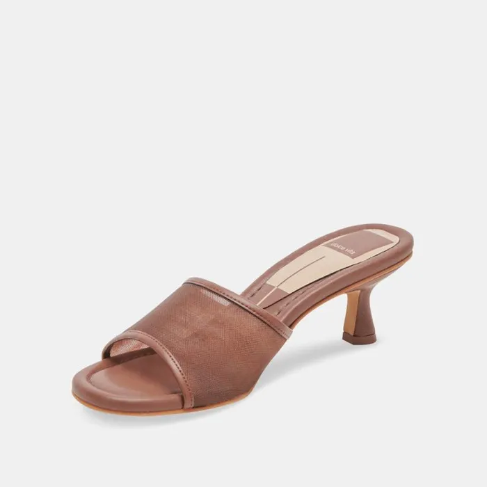 Dolce Vita Meeza Heels Espresso Mesh Women Sandals