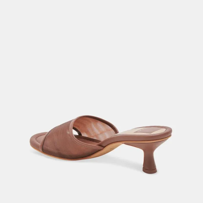Dolce Vita Meeza Heels Espresso Mesh Women Sandals