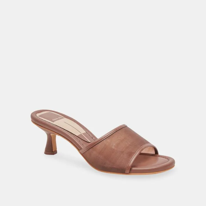 Dolce Vita Meeza Heels Espresso Mesh Women Sandals
