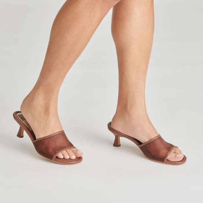 Dolce Vita Meeza Heels Espresso Mesh Women Sandals
