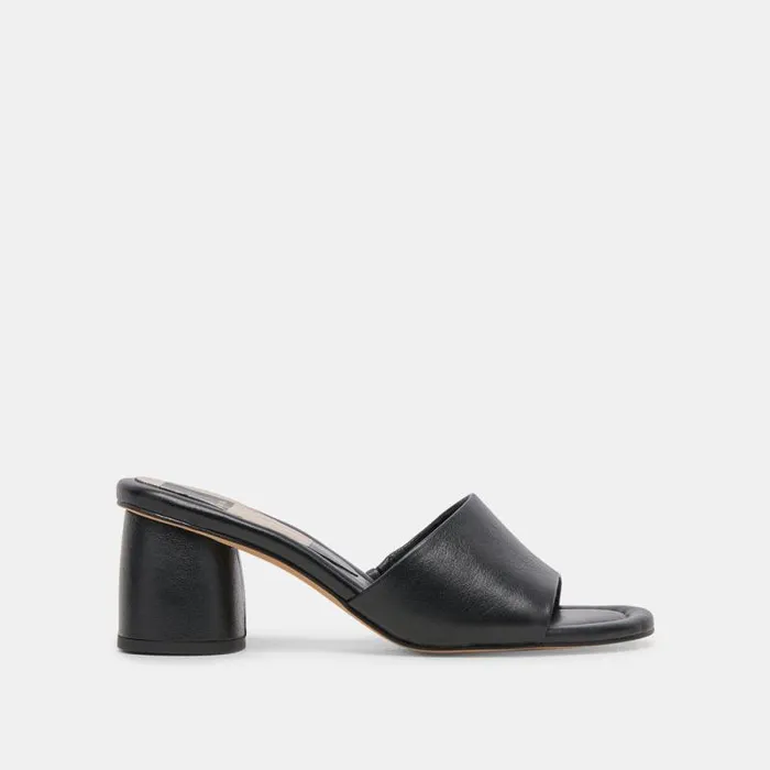 Dolce Vita Minny Dress Wide Heels Black Leather Women Heels