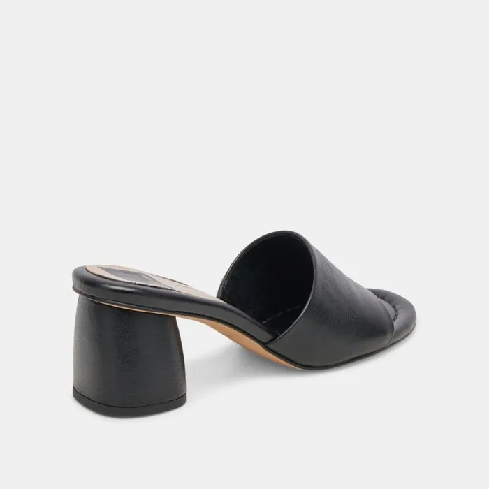 Dolce Vita Minny Dress Wide Heels Black Leather Women Heels
