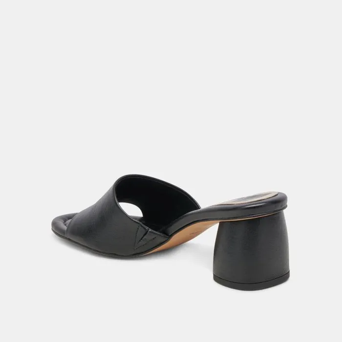 Dolce Vita Minny Dress Wide Heels Black Leather Women Heels