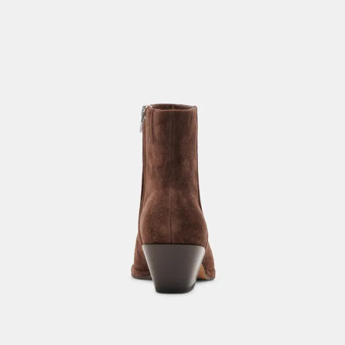 Dolce Vita Nonah Wide Booties Dk Brown Suede Women Boots and Booties