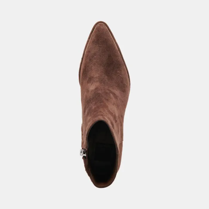 Dolce Vita Nonah Wide Booties Dk Brown Suede Women Boots and Booties
