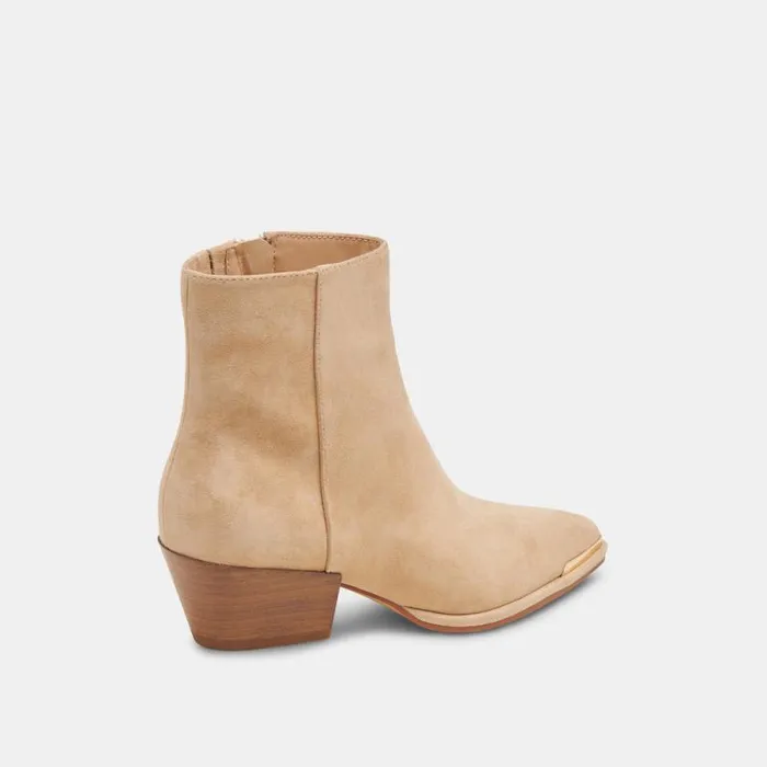 Dolce Vita Nonah Wide Booties Tan Suede Women Boots and Booties