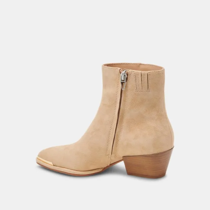 Dolce Vita Nonah Wide Booties Tan Suede Women Boots and Booties