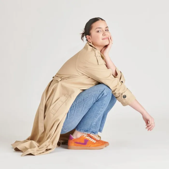 Dolce Vita Notice Sneakers Orange Multi Suede Women Sneakers