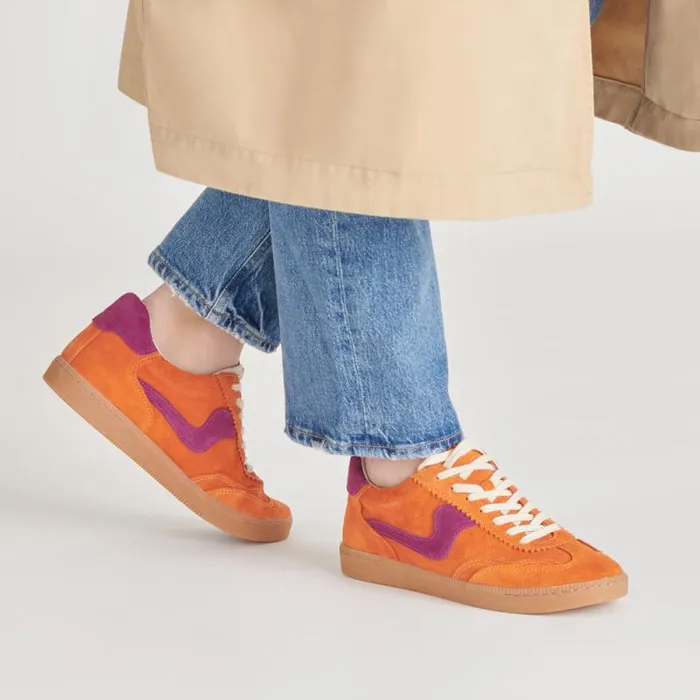 Dolce Vita Notice Sneakers Orange Multi Suede Women Sneakers