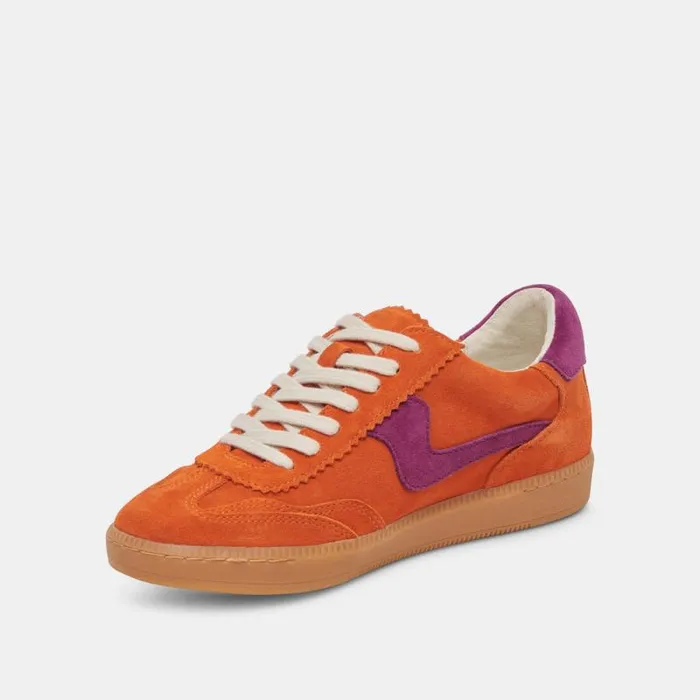 Dolce Vita Notice Sneakers Orange Multi Suede Women Sneakers
