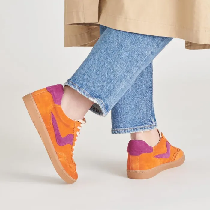 Dolce Vita Notice Sneakers Orange Multi Suede Women Sneakers