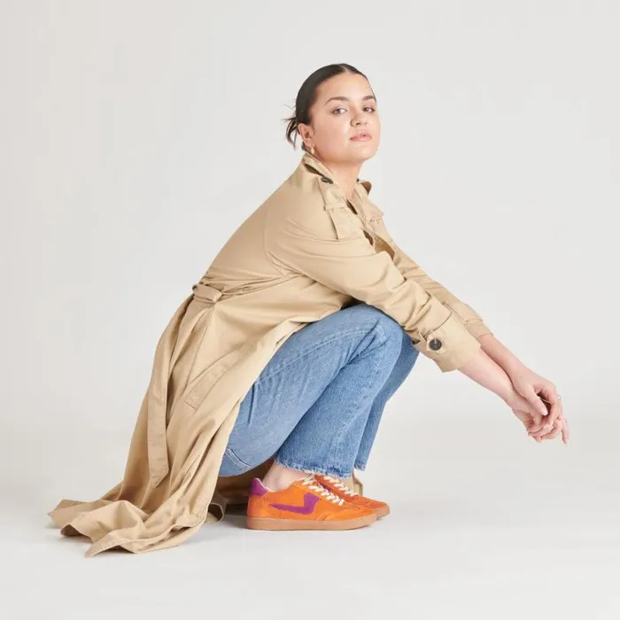 Dolce Vita Notice Sneakers Orange Multi Suede Women Sneakers