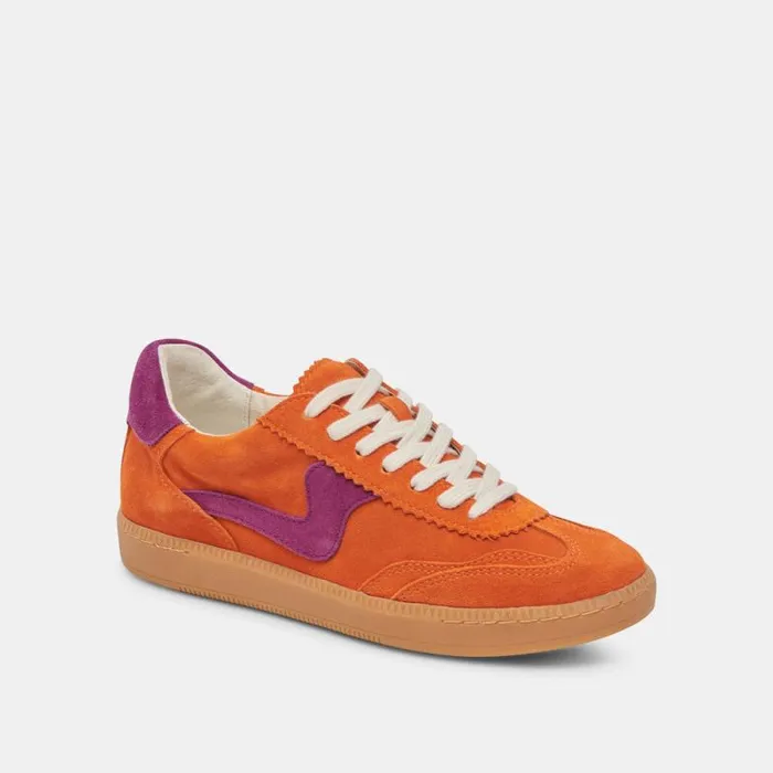 Dolce Vita Notice Sneakers Orange Multi Suede Women Sneakers