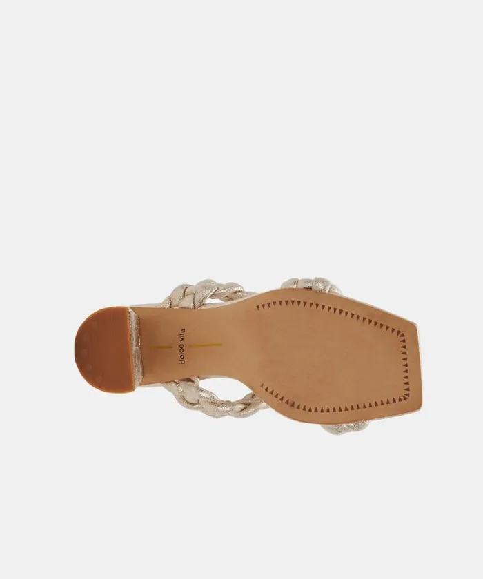 Dolce Vita Paily Heels Light Gold Metallic Stella Suede Women Heels
