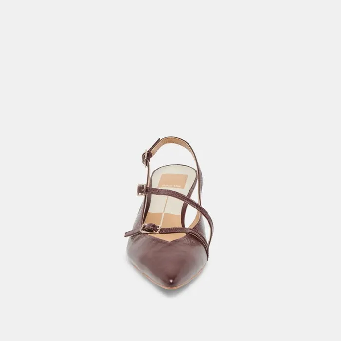Dolce Vita Pamla Mid Heels Cranberry Crinkle Patent Women Heels
