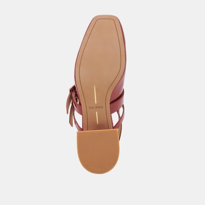 Dolce Vita Patzy Heels Crimson Crinkle Patent Leather Women Heels