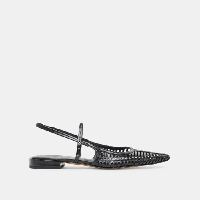 Dolce Vita Phinly Flats Midnight Crinkle Patent Women Flats and Loafers