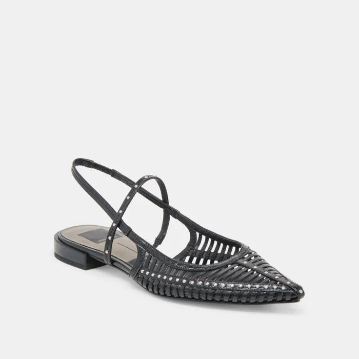 Dolce Vita Phinly Flats Midnight Crinkle Patent Women Flats and Loafers
