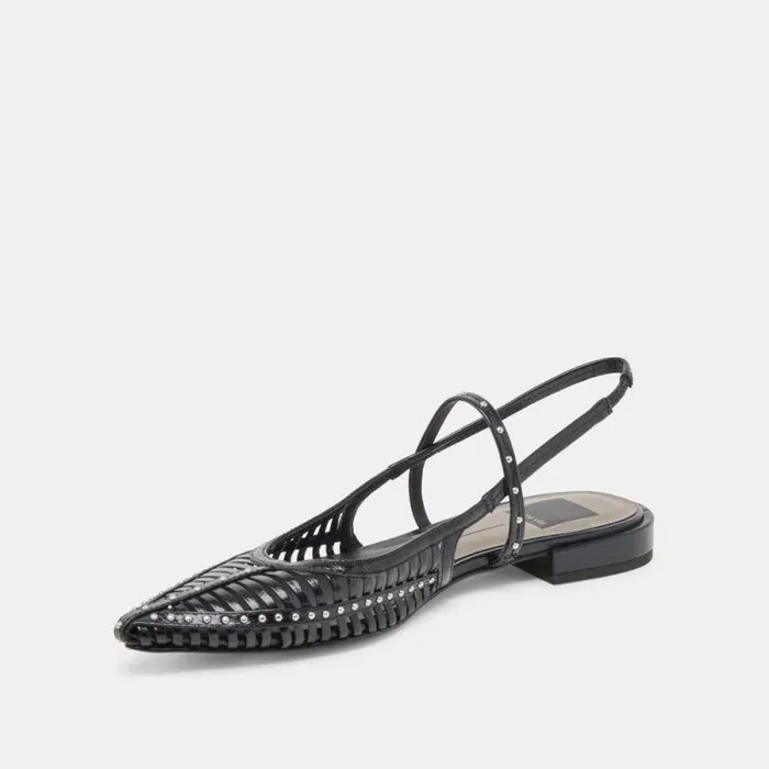 Dolce Vita Phinly Flats Midnight Crinkle Patent Women Flats and Loafers
